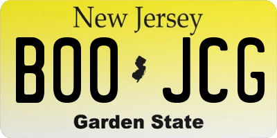 NJ license plate B00JCG
