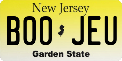 NJ license plate B00JEU
