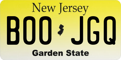 NJ license plate B00JGQ