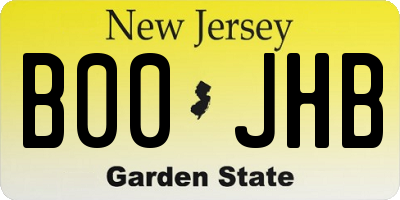 NJ license plate B00JHB