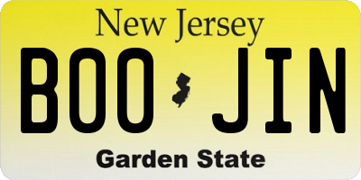 NJ license plate B00JIN