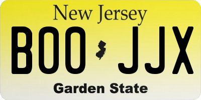 NJ license plate B00JJX