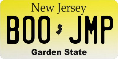 NJ license plate B00JMP