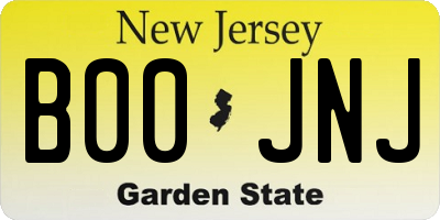 NJ license plate B00JNJ