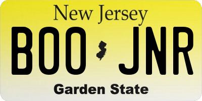 NJ license plate B00JNR