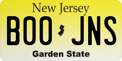 NJ license plate B00JNS