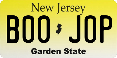 NJ license plate B00JOP