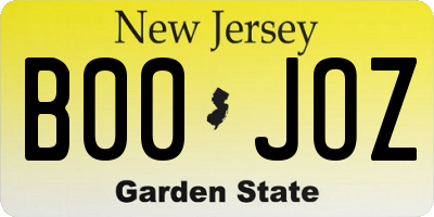 NJ license plate B00JOZ