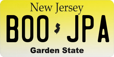 NJ license plate B00JPA