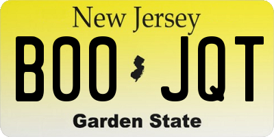 NJ license plate B00JQT