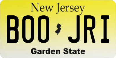 NJ license plate B00JRI