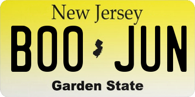 NJ license plate B00JUN
