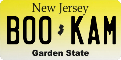 NJ license plate B00KAM