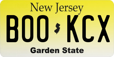 NJ license plate B00KCX