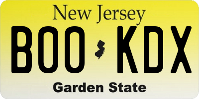 NJ license plate B00KDX