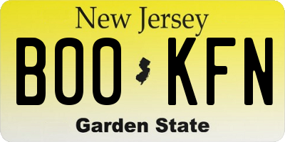 NJ license plate B00KFN