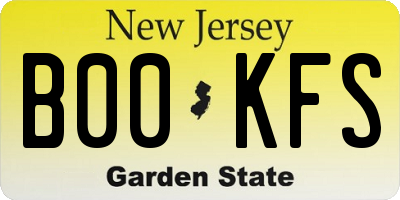 NJ license plate B00KFS