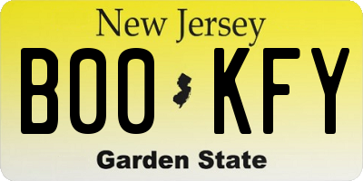 NJ license plate B00KFY