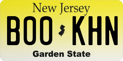 NJ license plate B00KHN
