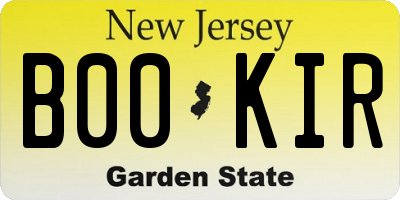 NJ license plate B00KIR