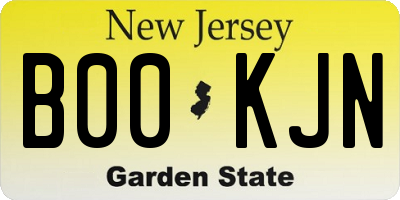 NJ license plate B00KJN