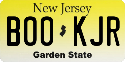 NJ license plate B00KJR