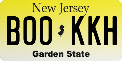 NJ license plate B00KKH