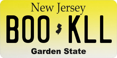 NJ license plate B00KLL