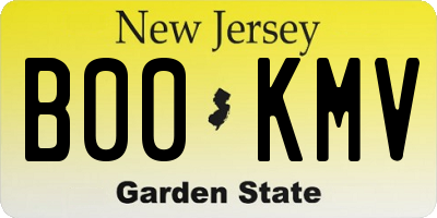 NJ license plate B00KMV