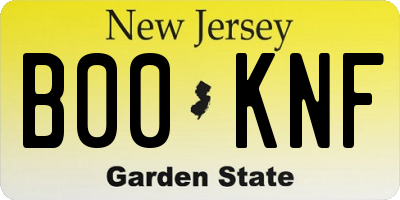 NJ license plate B00KNF