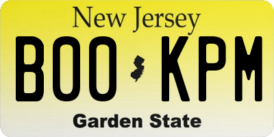NJ license plate B00KPM