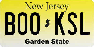 NJ license plate B00KSL