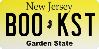 NJ license plate B00KST