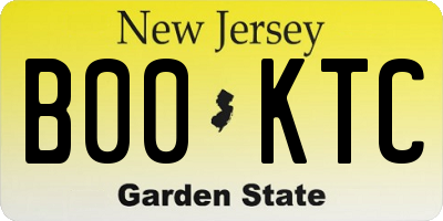 NJ license plate B00KTC