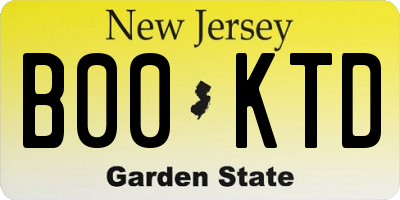 NJ license plate B00KTD