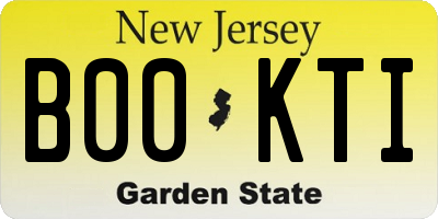 NJ license plate B00KTI