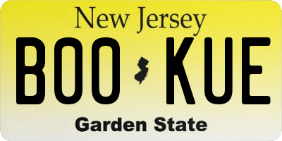 NJ license plate B00KUE
