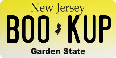 NJ license plate B00KUP