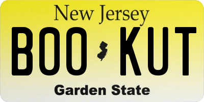 NJ license plate B00KUT