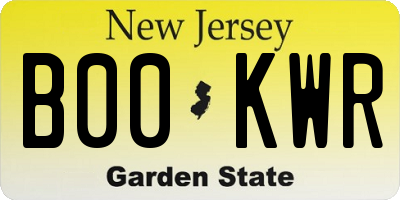 NJ license plate B00KWR