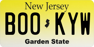 NJ license plate B00KYW