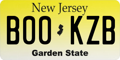 NJ license plate B00KZB