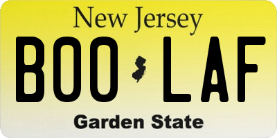 NJ license plate B00LAF
