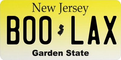 NJ license plate B00LAX