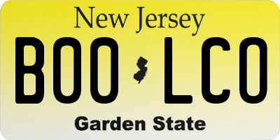 NJ license plate B00LCO