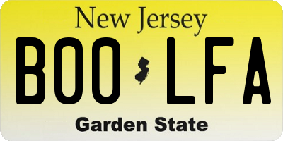 NJ license plate B00LFA