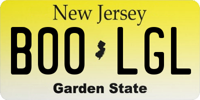 NJ license plate B00LGL