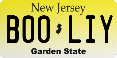 NJ license plate B00LIY