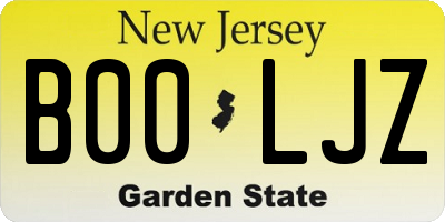NJ license plate B00LJZ