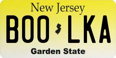 NJ license plate B00LKA